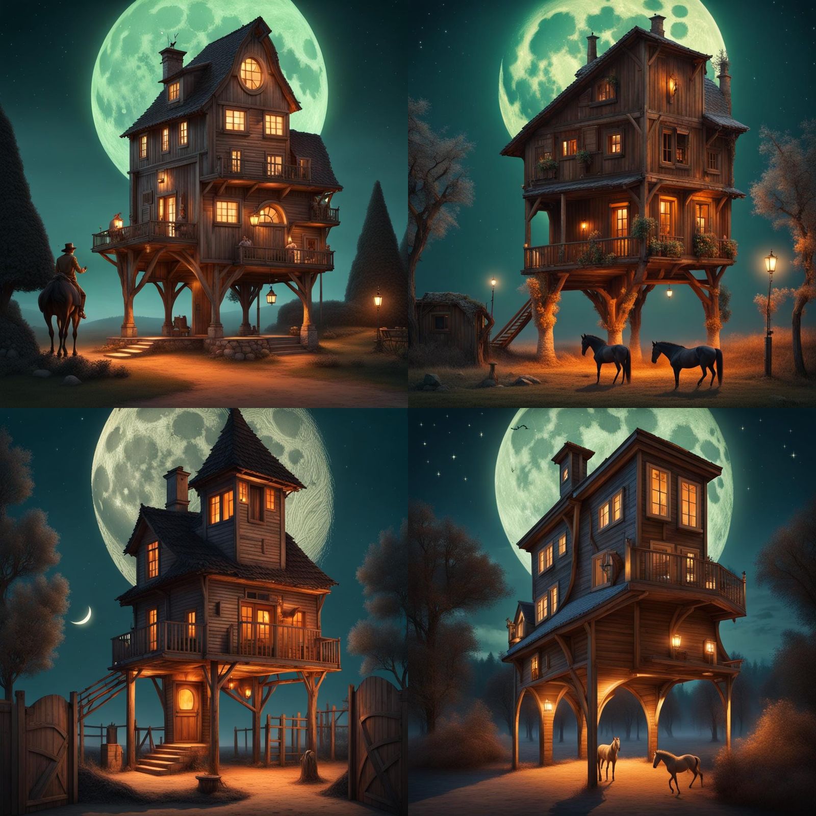 Spooky Haunted House on Horse Legs
