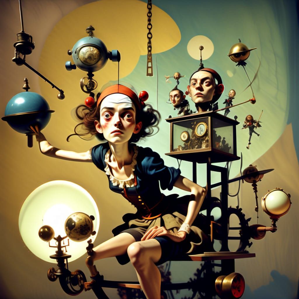 Veiled Woman in Decaying Theatre, Surrealism by James Ensor