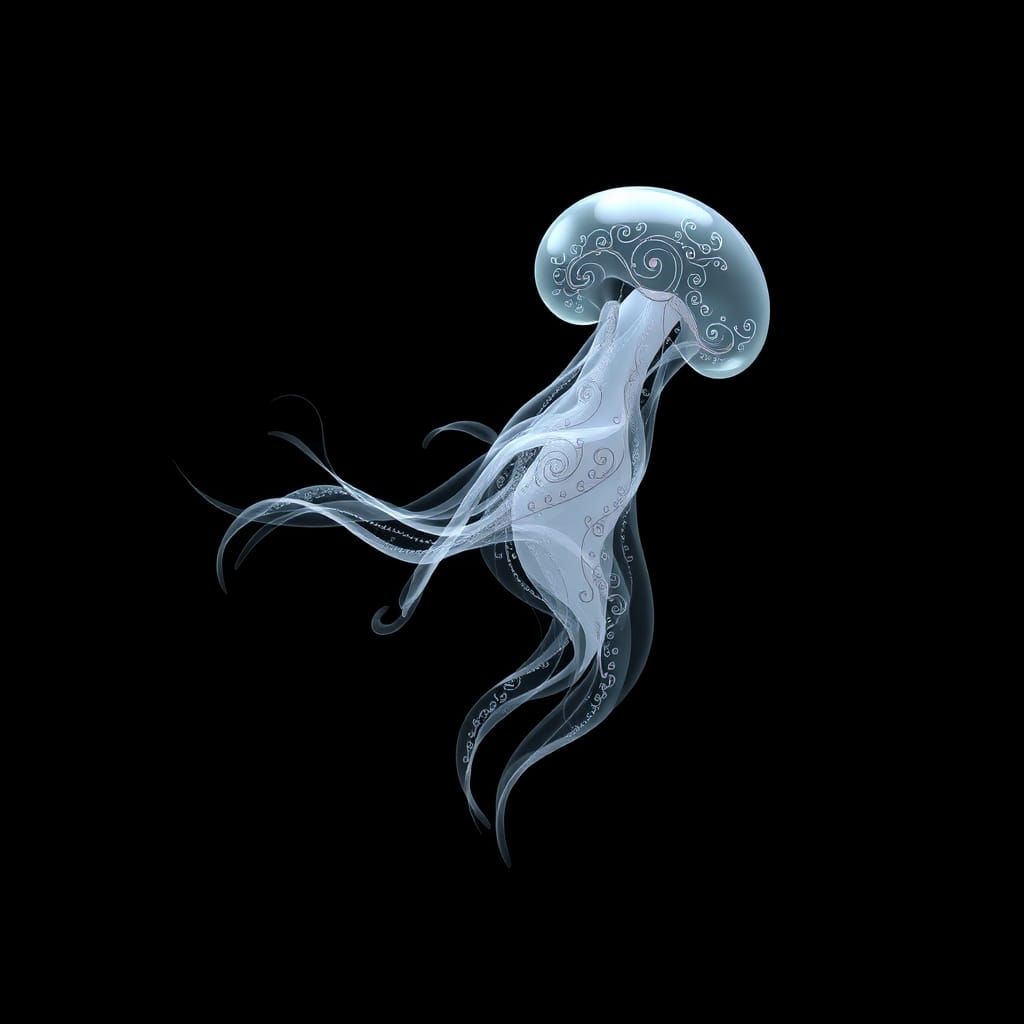 Ethereal Iridescent Spirit with Fractal Patterns