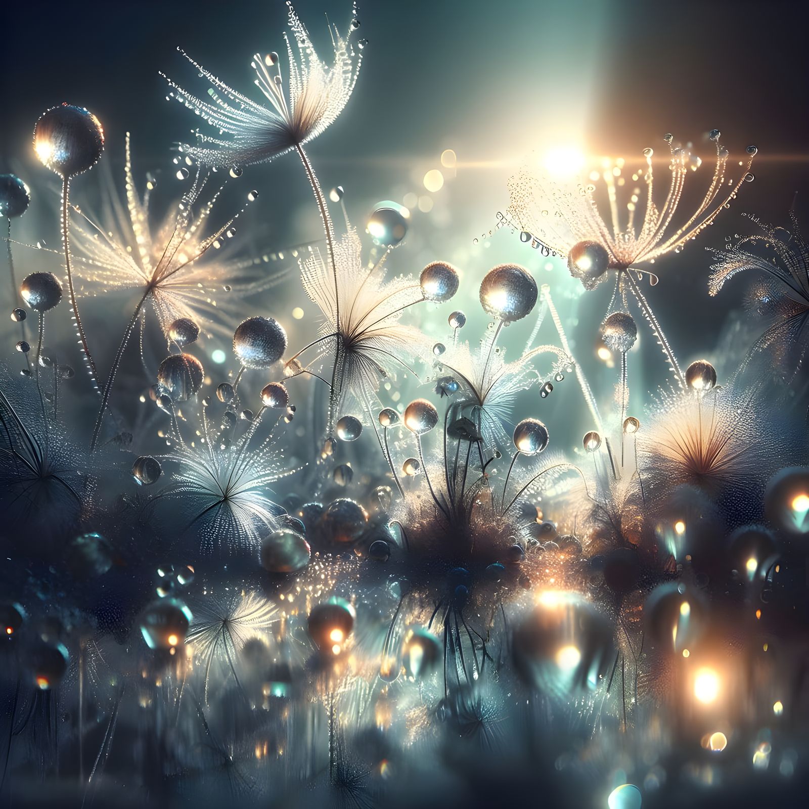 Delicate beauty of dew drops