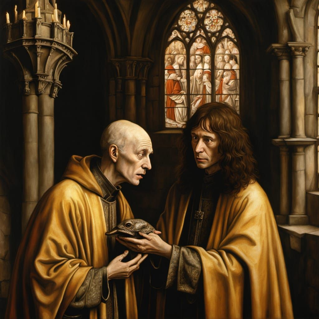 Singing Turtles in Gothic Cathedral, Renaissance Style