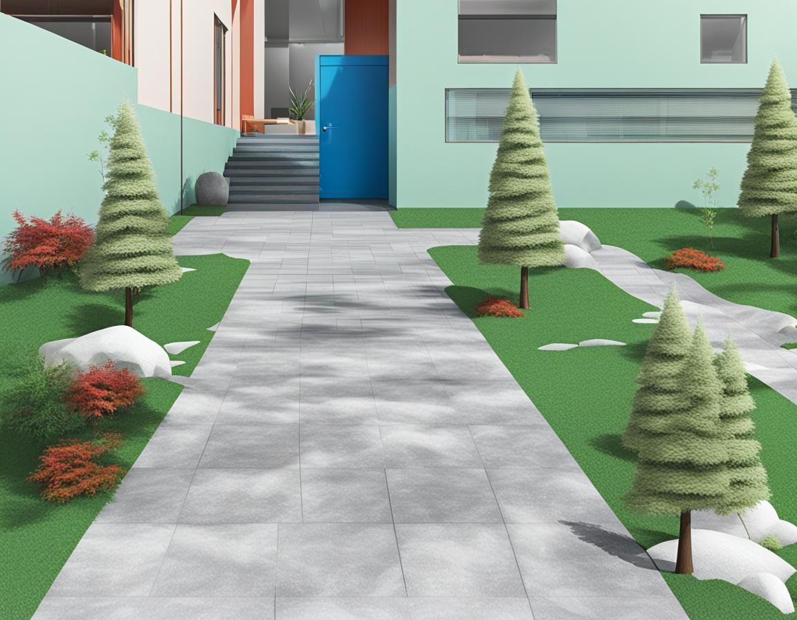 AI-Generated Landscape Enhanced with Round Trees