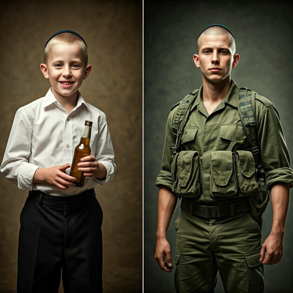 Before and After Portraits of a Young Hasidic Man