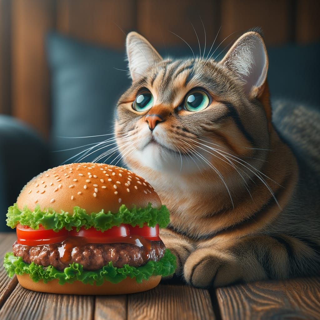 Tabby Cat's Hamburger Dream