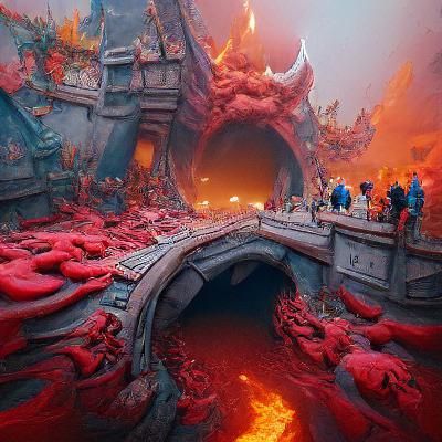 Detailed Entrance to Hell: Fantasy Concept Art