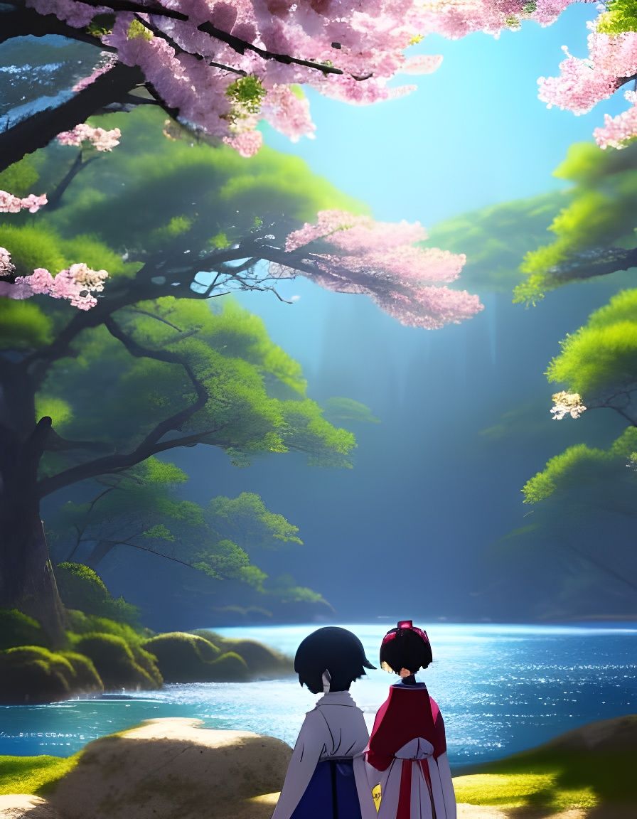 Hanami Festival: Cherry Blossoms in Anime Style