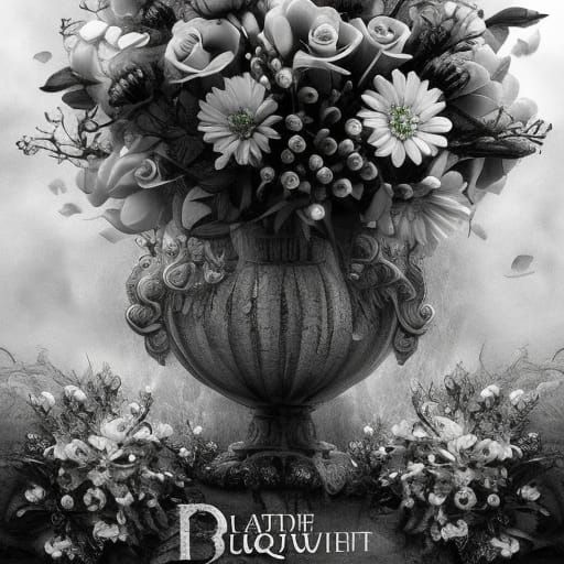 Dramatic Black and White Floral Bouquet in 4K