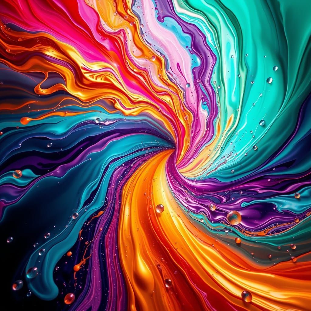 Abstract Liquid Art: Vibrant Colors in Motion