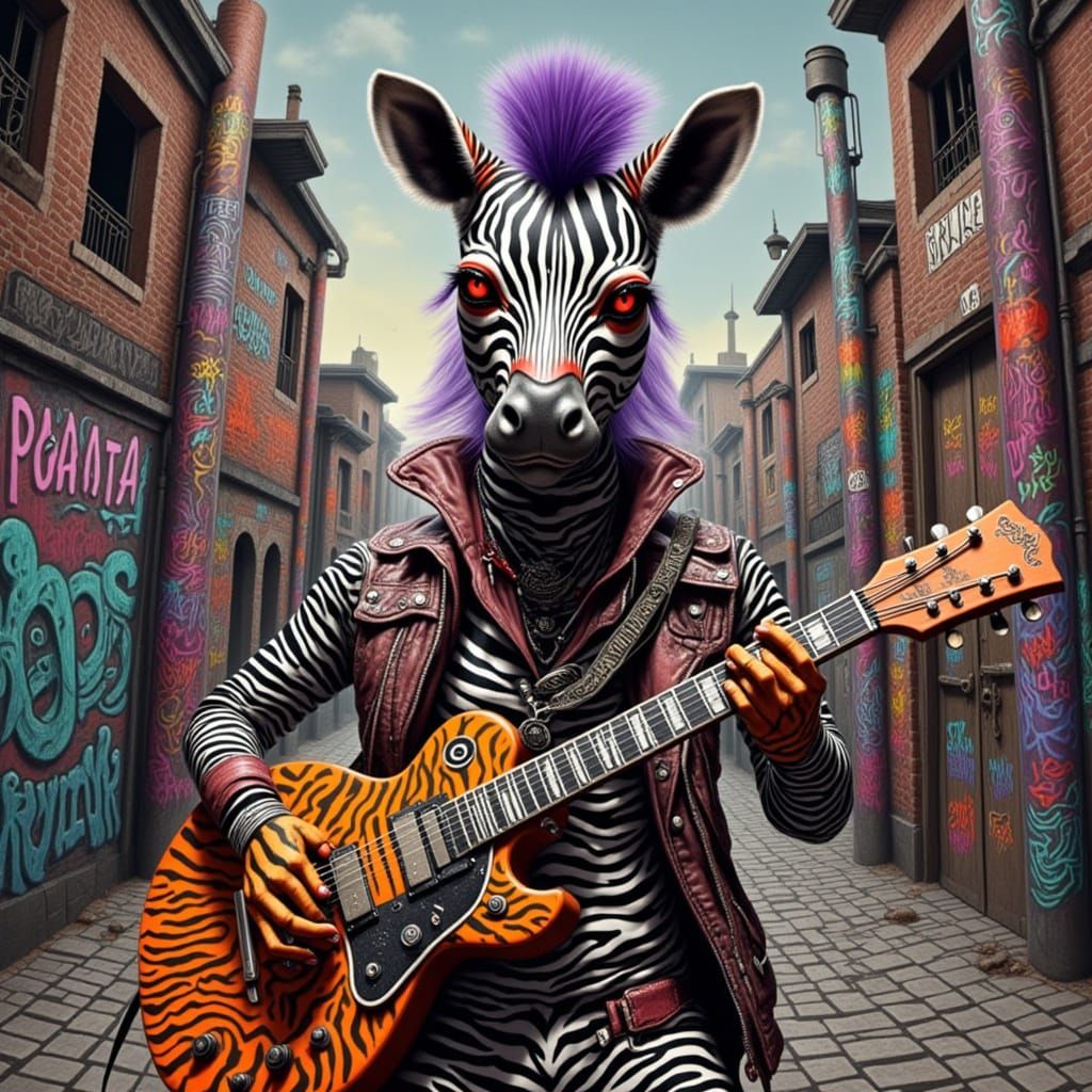ZZ Zebrapunk v3 - Punk Rock Zebra