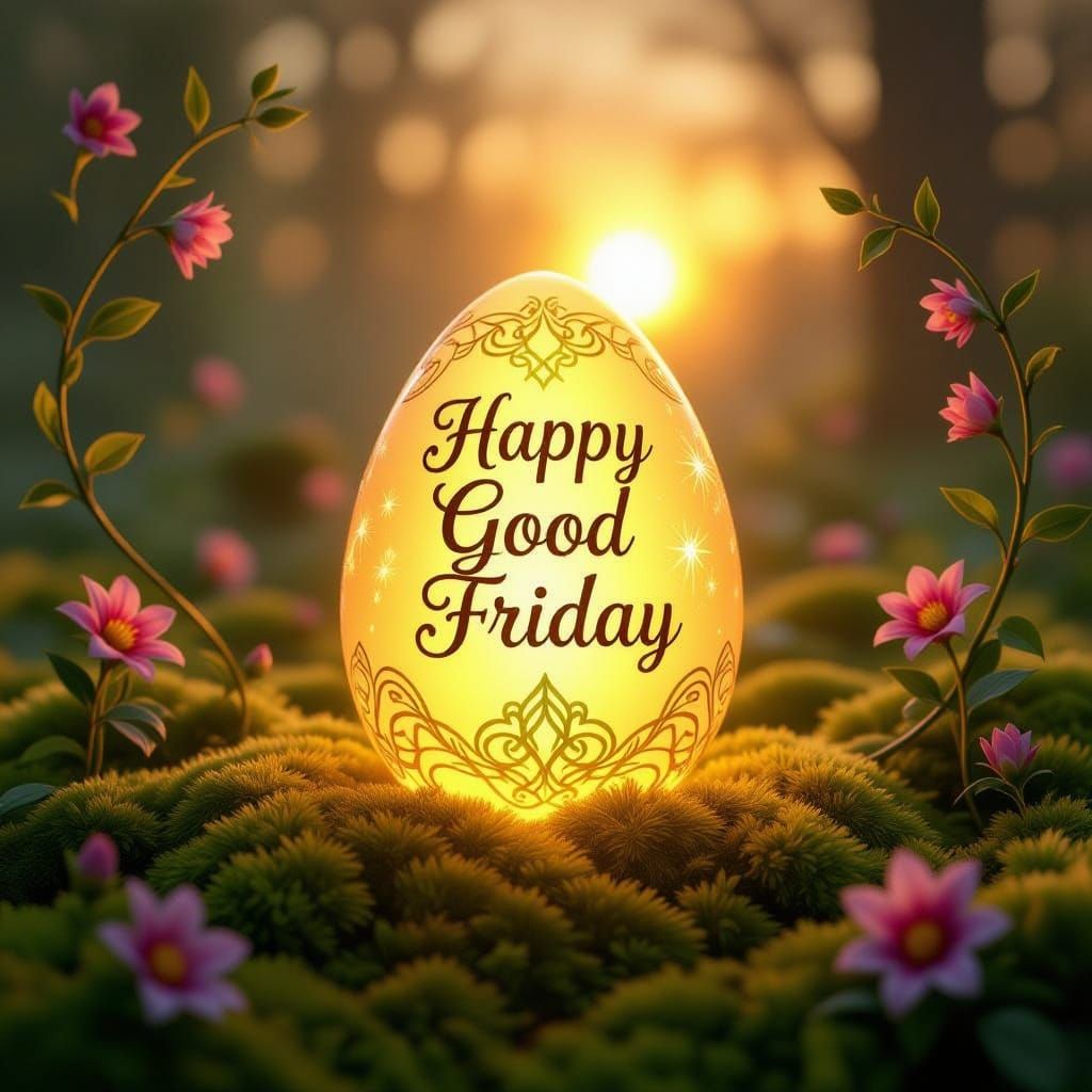 Surreal Easter Egg in Dreamlike Fantasy Landscape