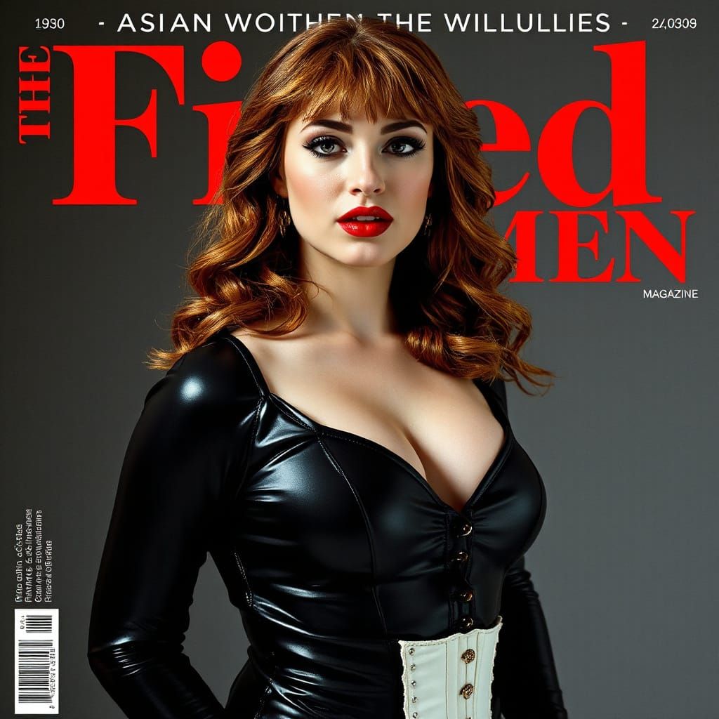 Magazine Cover: Voluptuous Woman in Latex