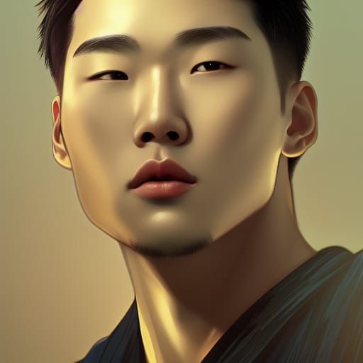 Detailed Portrait of a Korean Man in Artgerm Style