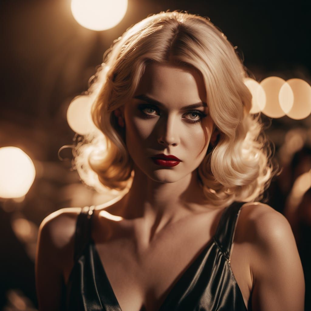 Film Noir Portrait of a Blonde Woman
