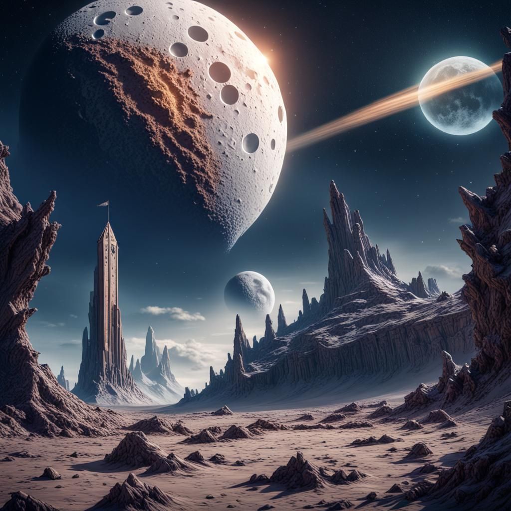 Comet's Celestial Dance Beside the Moon