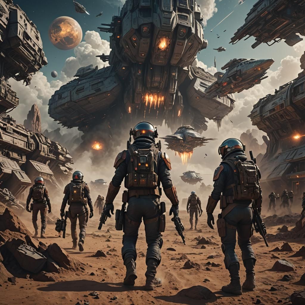 Epic Cosmic Travelers in Digital Matte Painting