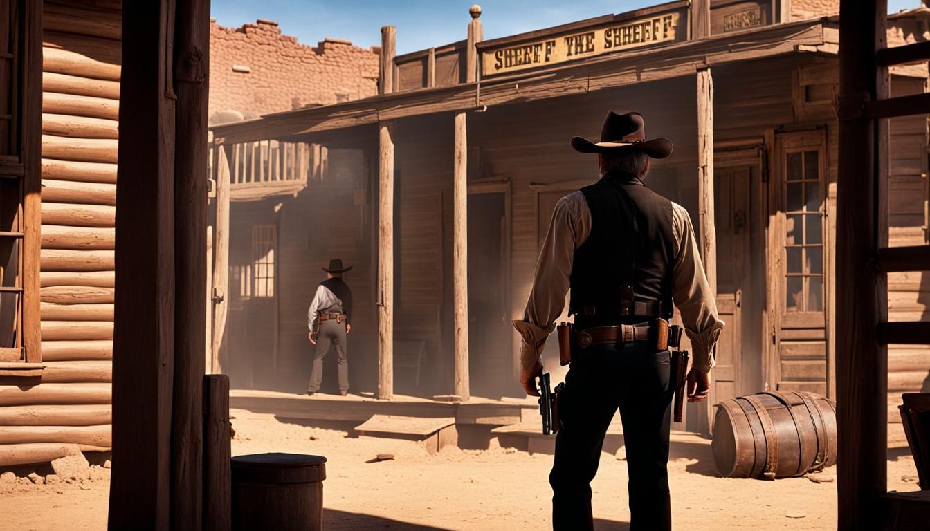 Pistol duel in the Far West