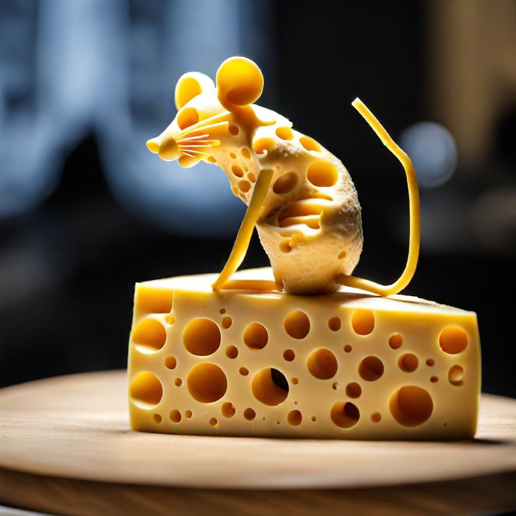 Cheese Sculpture: Human Figure and Mouse