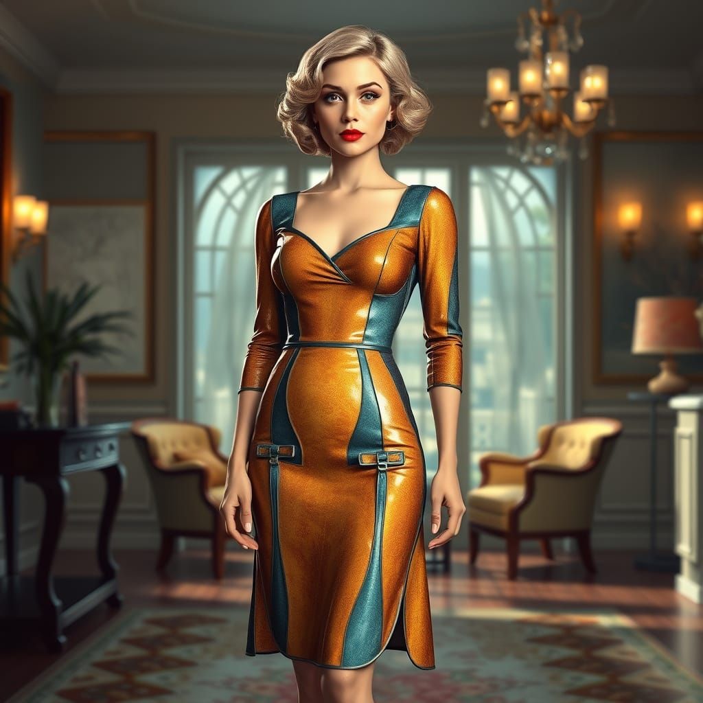 Art Deco Ceramic Dress in a Photorealistic Style