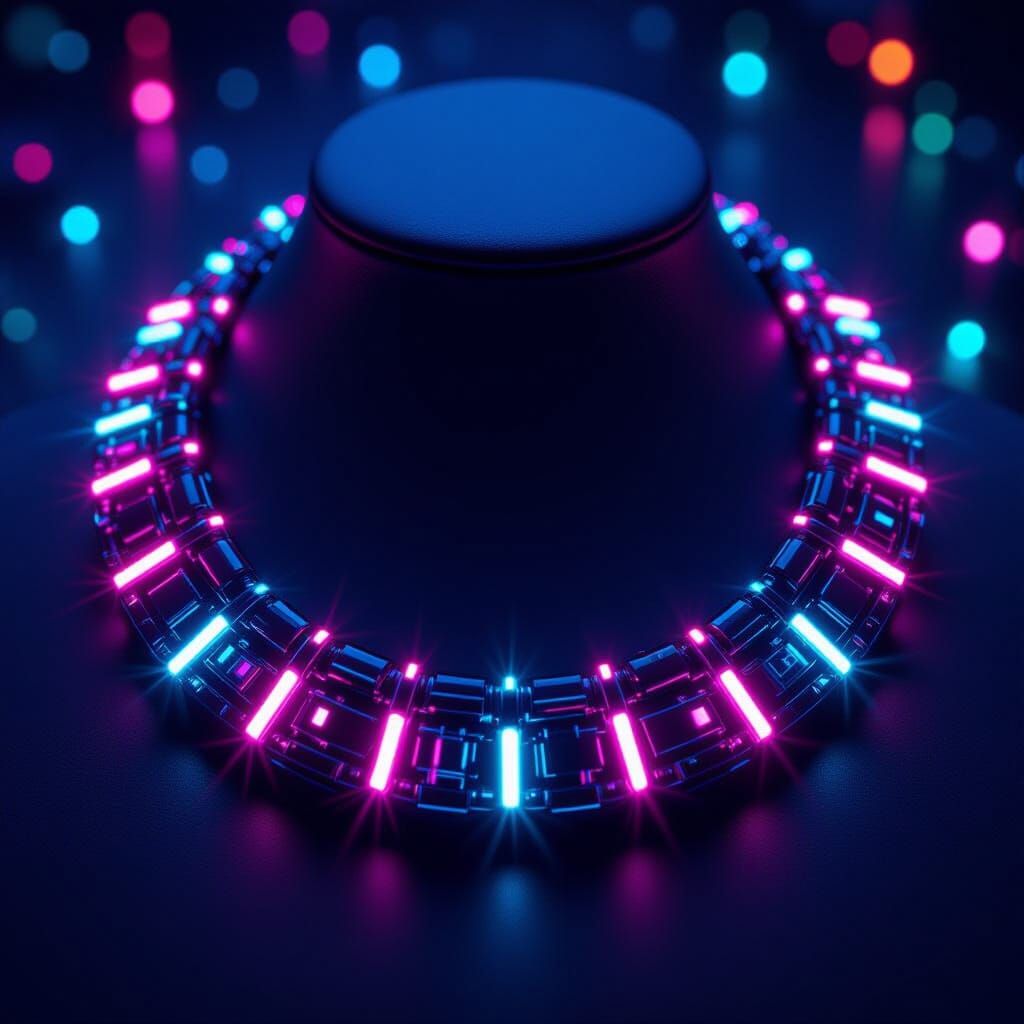 Neon Necklace with Cyberpunk Glow
