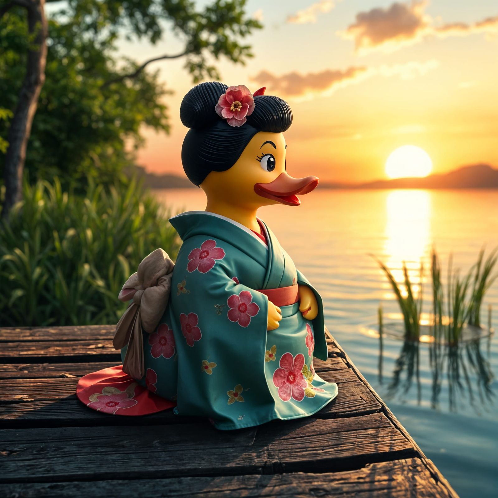Rubber Duck as Elegant Geisha