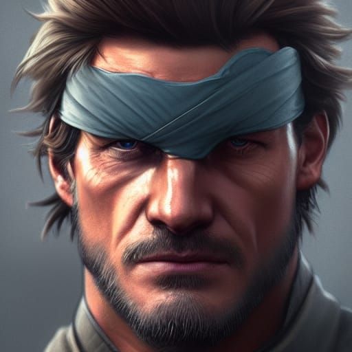 Realistic Solid Snake Portrait in Unreal Engine 5
