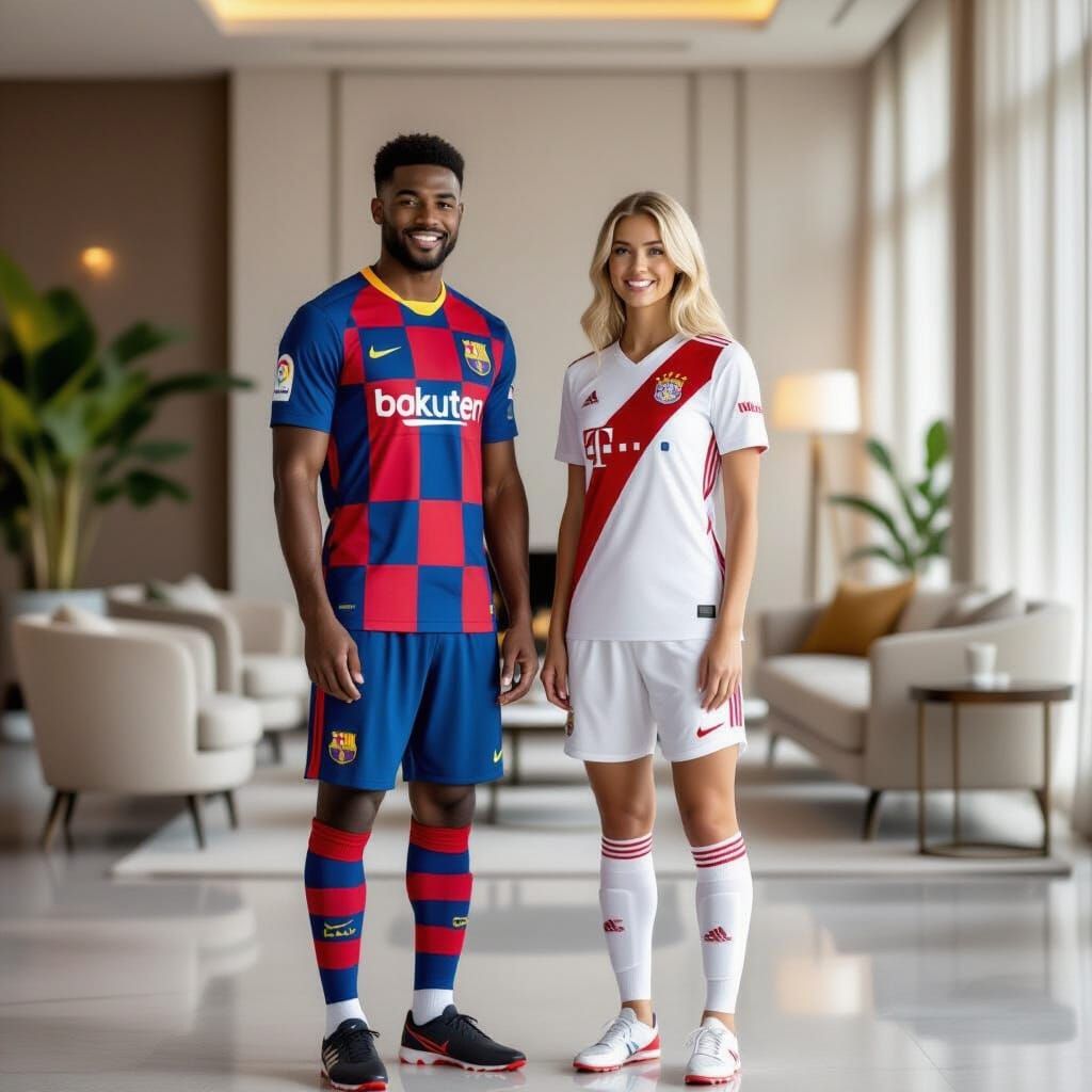 Fashion Photography: Models in FC Barcelona & Bayern Munich ...