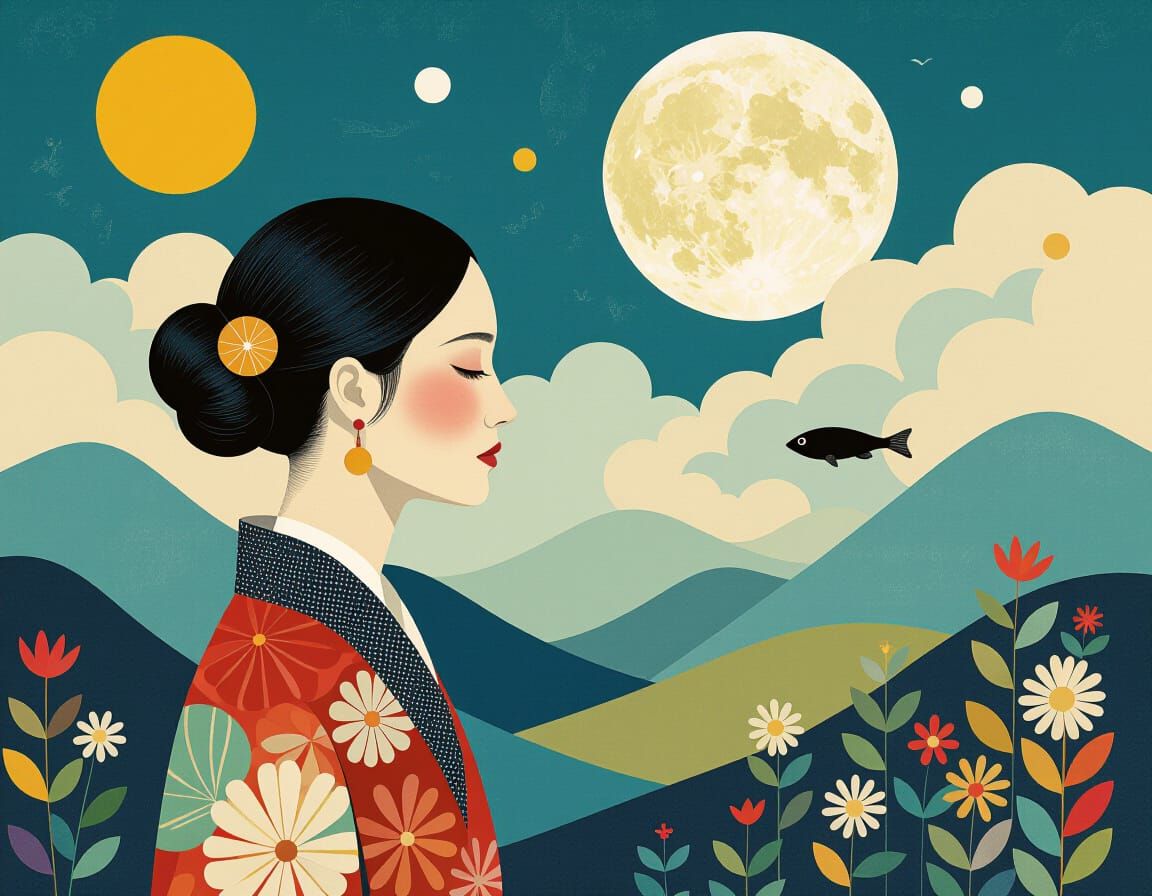 Surreal Abstract Composition in Digital Mixed Media