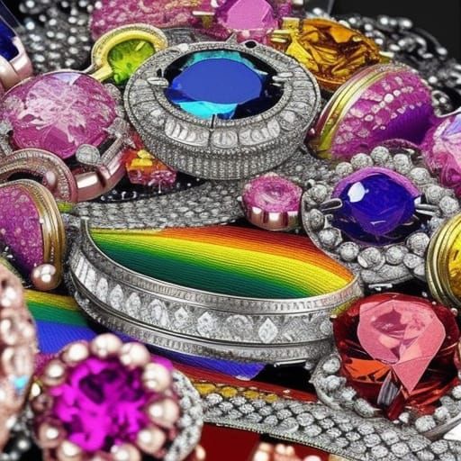 Rainbow Diamonds in Jewelry: Digital Matte Painting