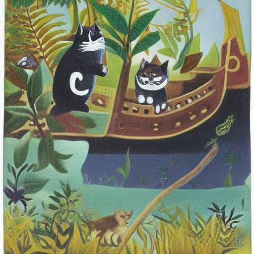 Pirate Cat's Dream: Animals as Pirates Art