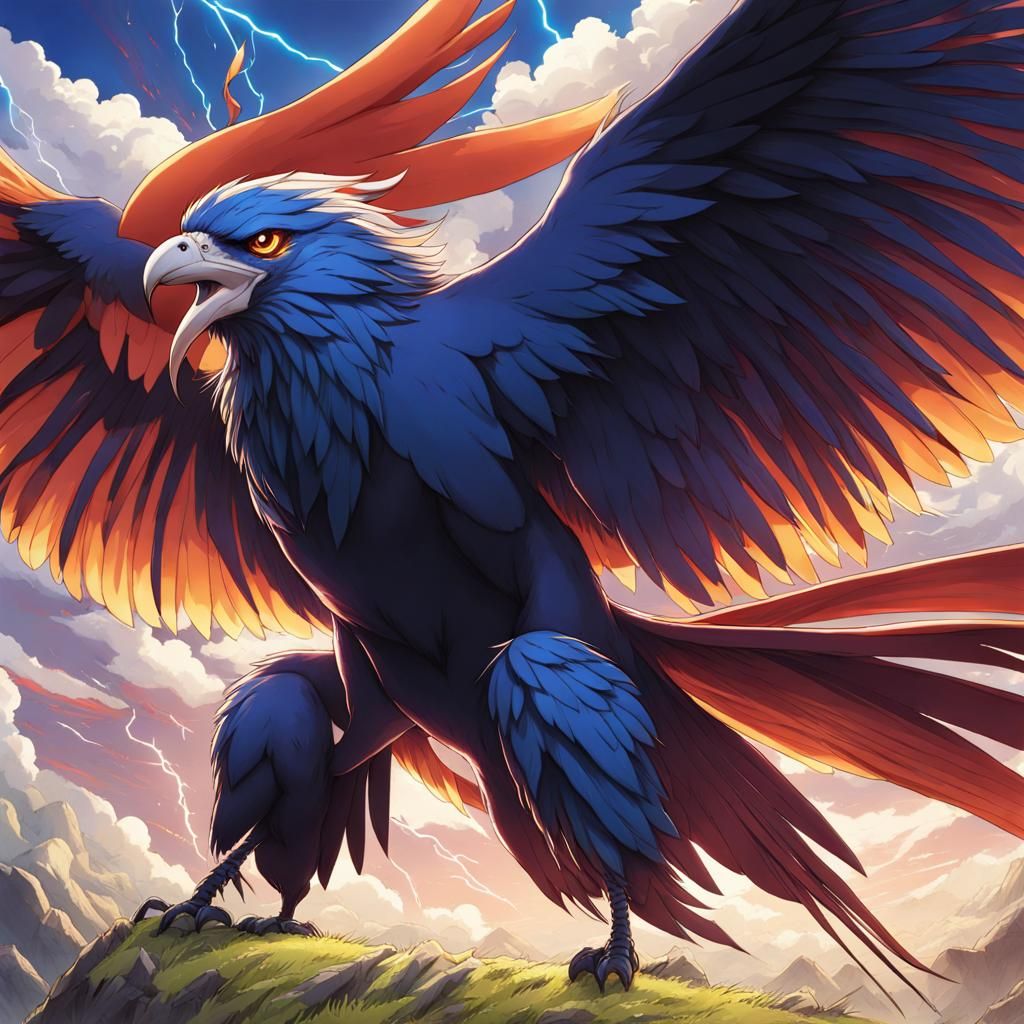 Giant Thunder Bird in Anime Style