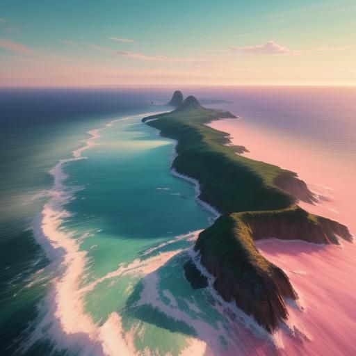 Vibrant Gouache Sunset Over Ocean: Hyperrealistic Painting