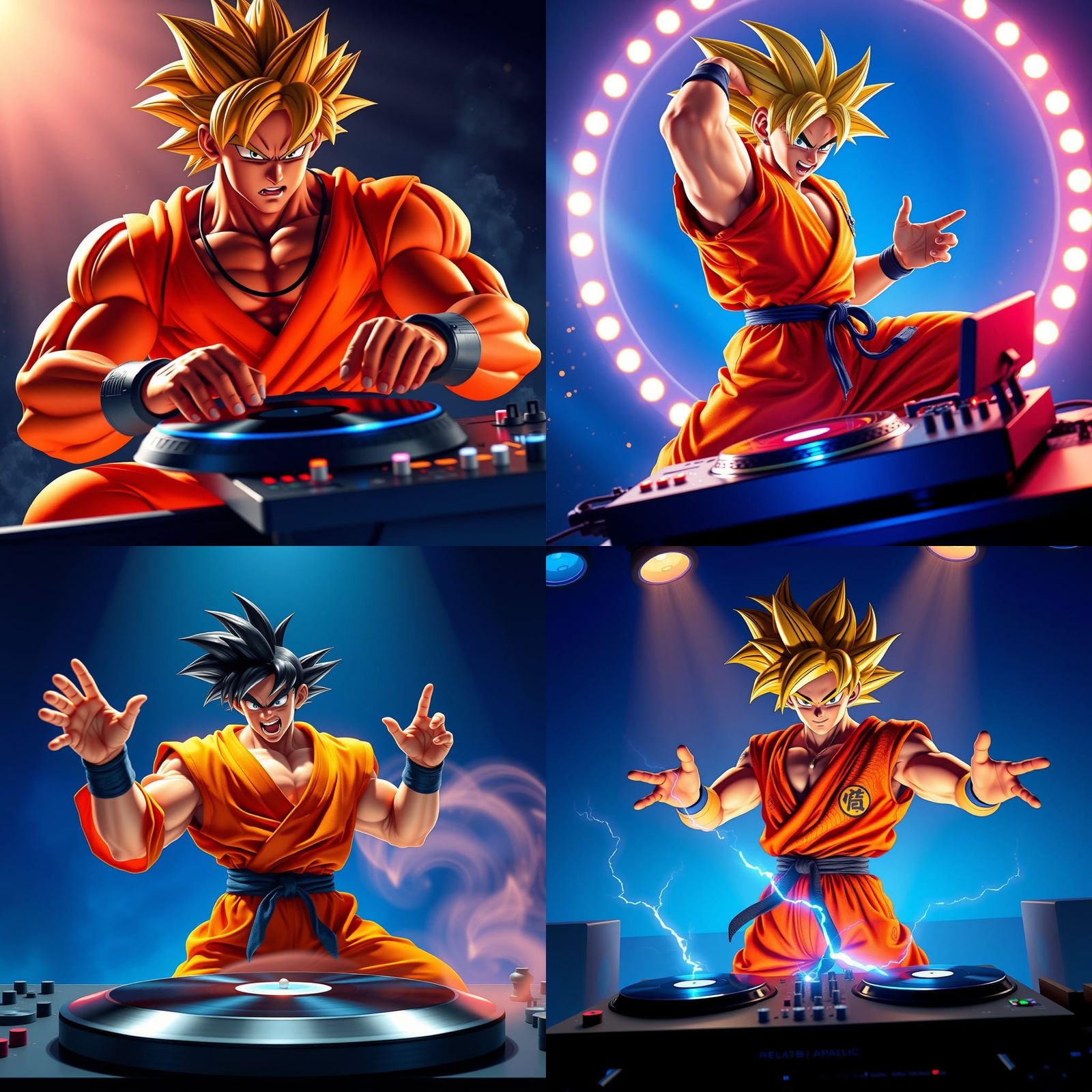 Sun Goku DJ in Dynamic 3D Render