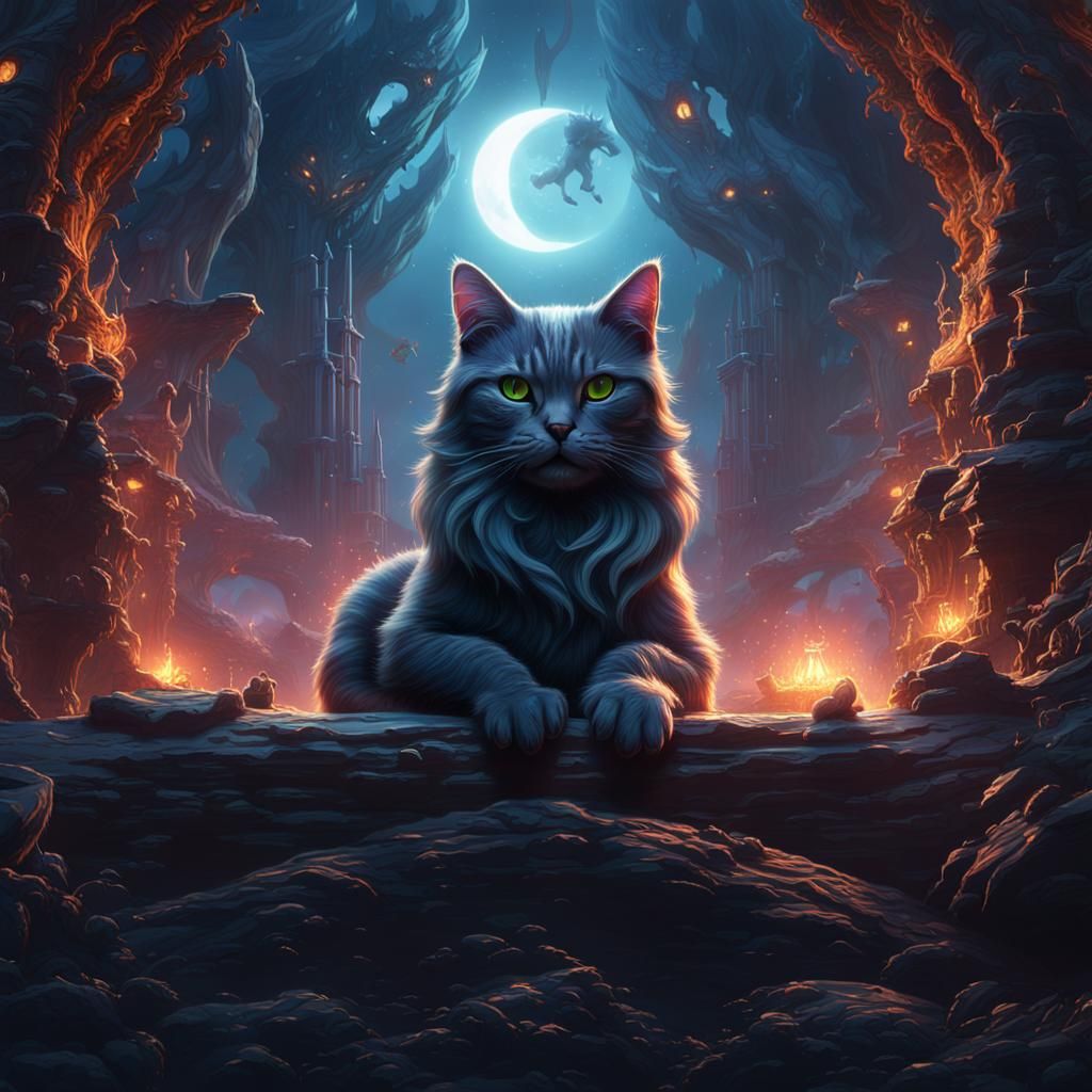 Void Cat: A Fantastical Dark Matter Painting