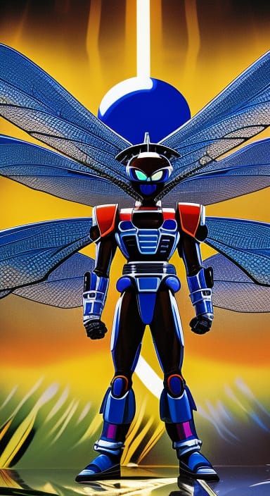 Dragonfly Mecha with Goku Hair FunkoPOP in Anime Style