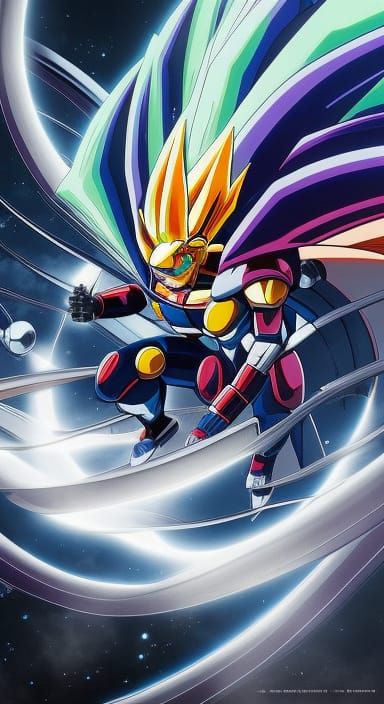 Dragonfly Mecha with Goku Hair in FunkoPOP Style