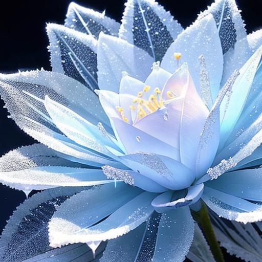 Luminescent Fairy in Frozen Flower
