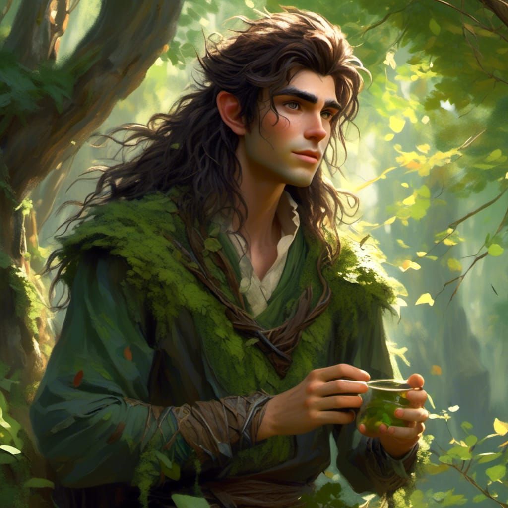 Wood-Elf Druid Forages for Potion Ingredients