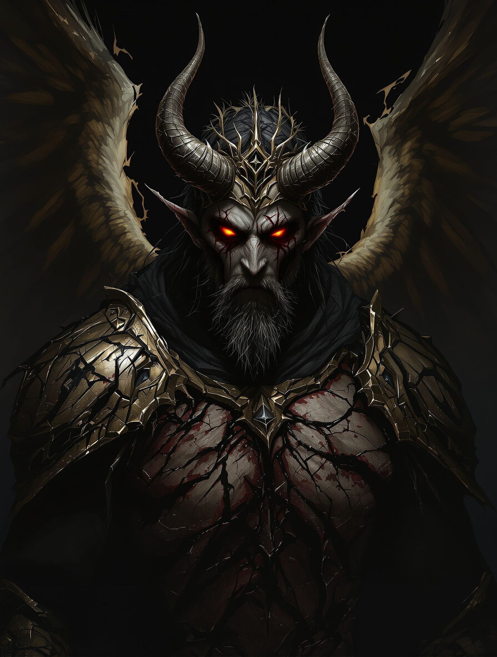 Broken Angelic Warchief in Dark Fantasy Art