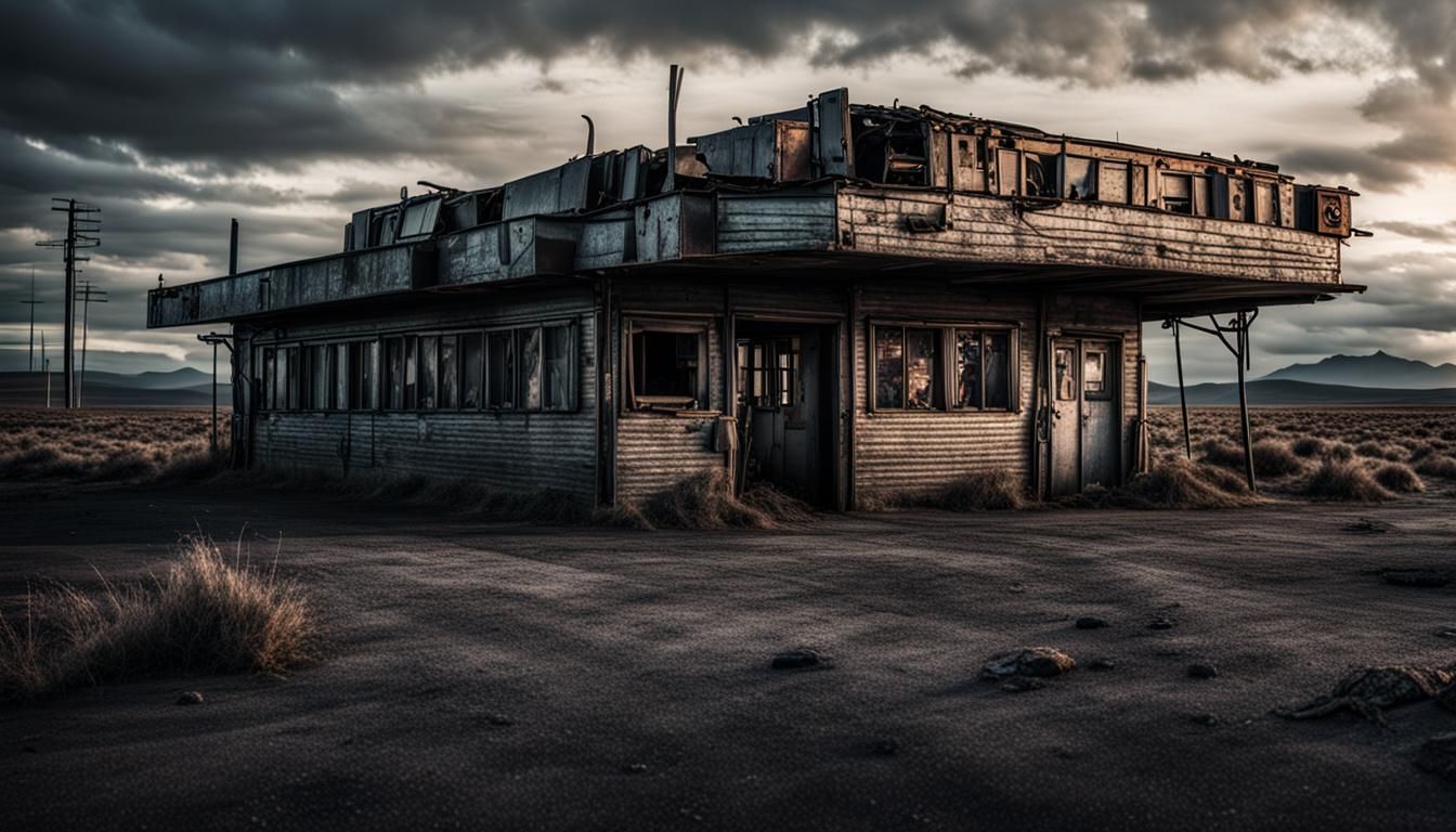 Desolate Abandoned Roadhouse in Hyperrealistic 3D