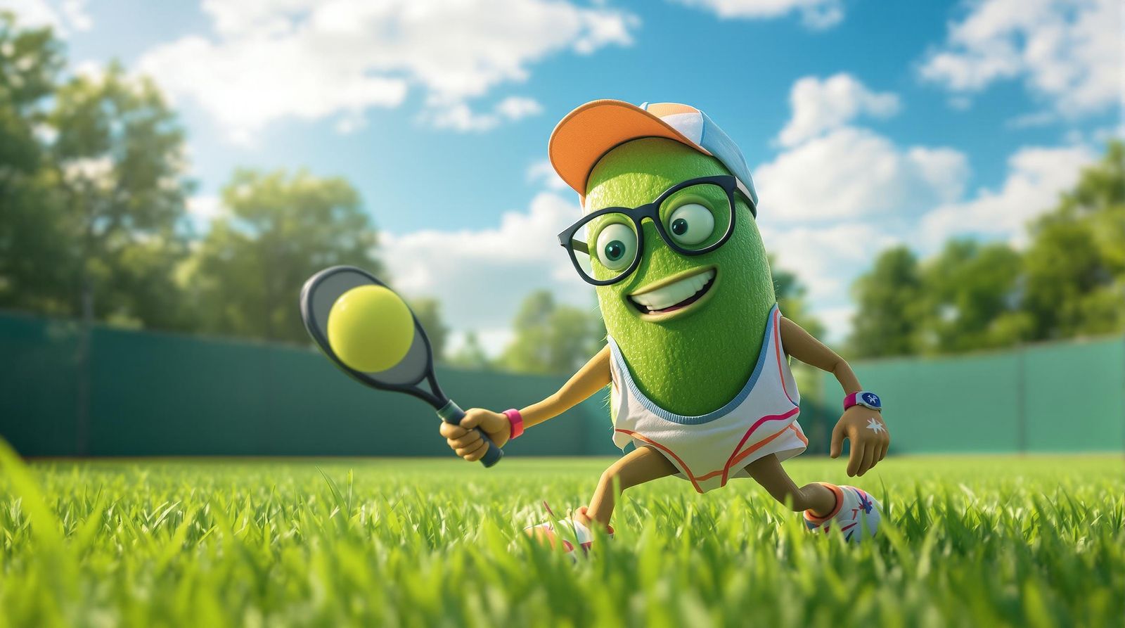 Vibrant Pickleball Scene in a Sunny Day Atmosphere