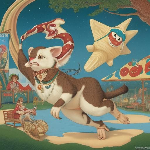 Energetic Scene in Yoshitoshi Inspired Style