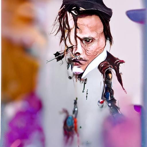 Johnny Depp Minimalist Marvel Comic Painting