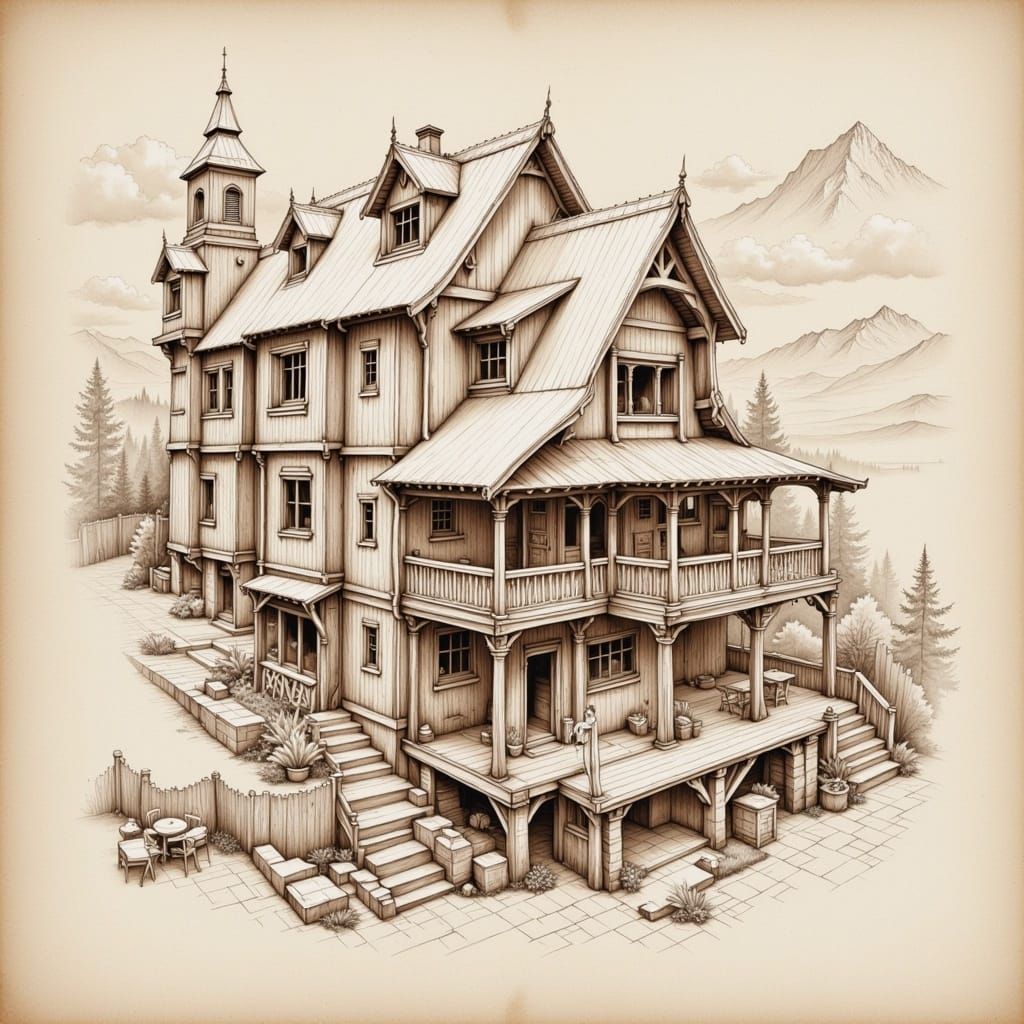 Detailed Parchment Sketch of a Smore