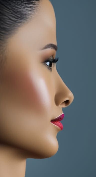 Intricate Watercolor Ink Drawing of Woman Portrait