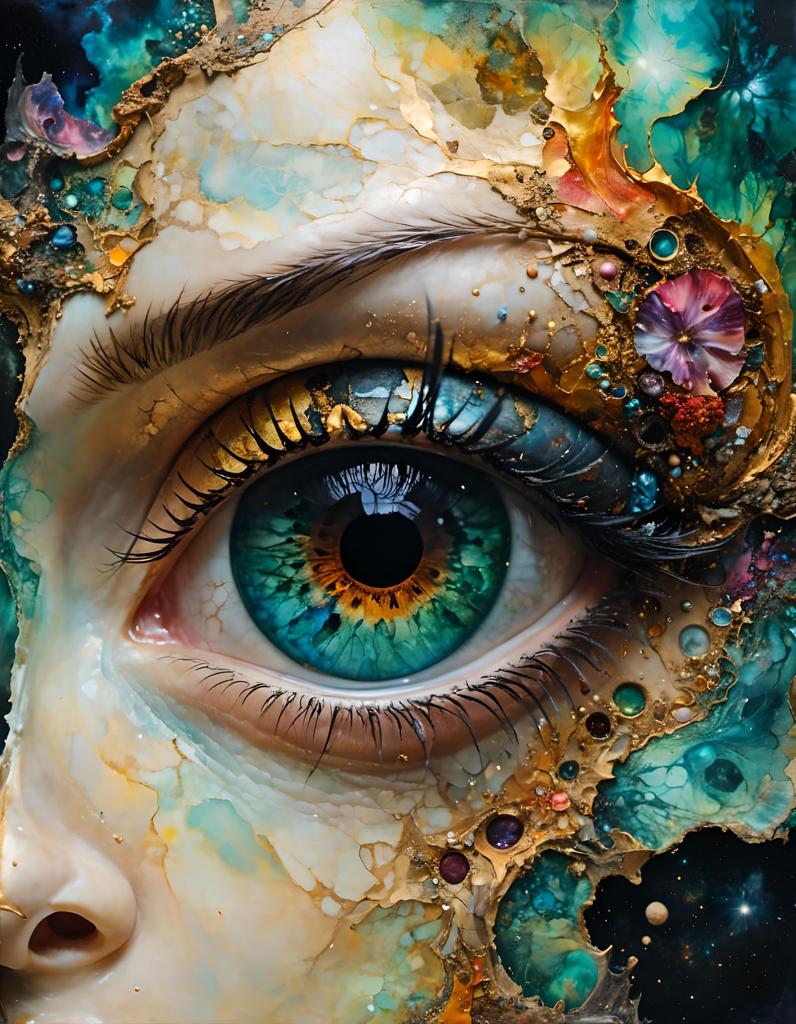 Colorful Eyes of Imperfect Beauty