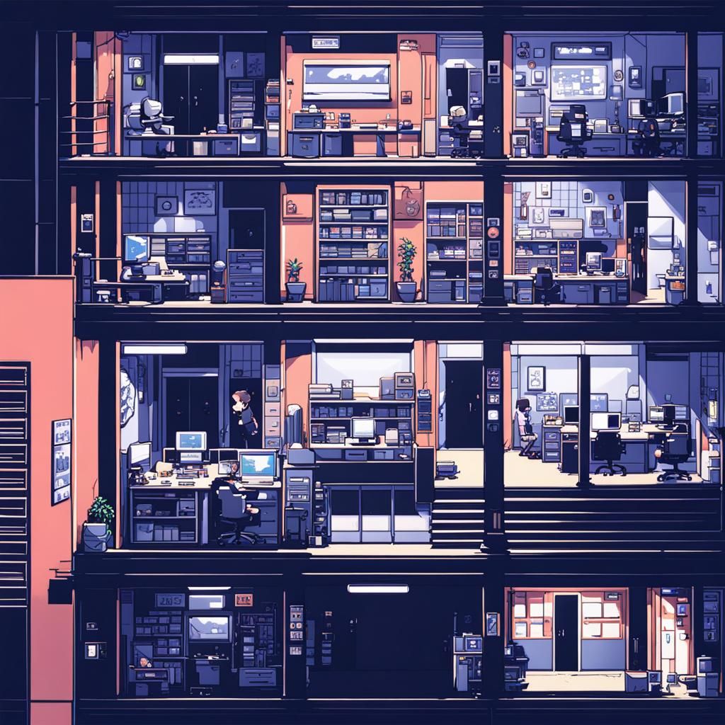 8-Bit Pixel Art: Police Precinct Bedroom