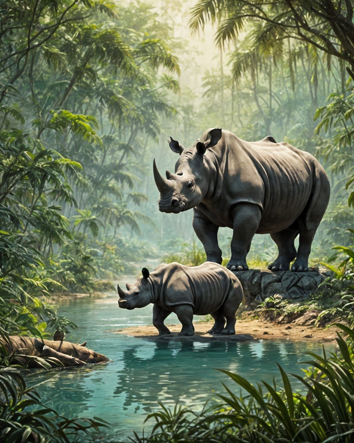 Majestic Delta Guardian: Rhino-Porcupine-Jaguar Fusion