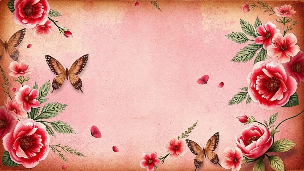 Whimsical Floral Fantasy in Vintage Style