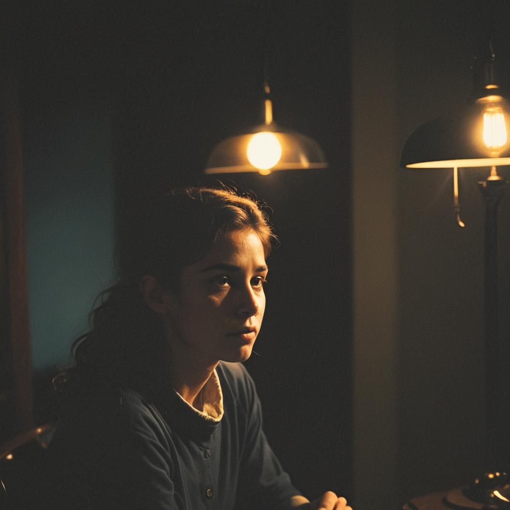 Cinematic Close-Up: Person in Shadow, Golden Light