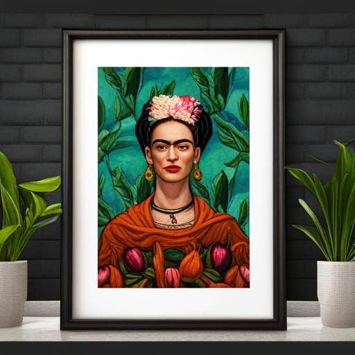 Colorful Tulips and Face Art Poster